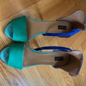 Zara Suede heel blue/green